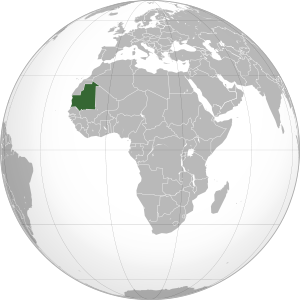 Mauritania on map