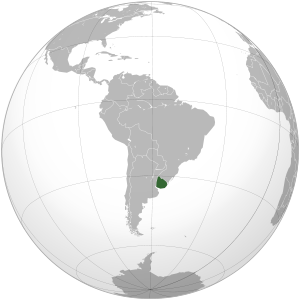 Uruguay on map
