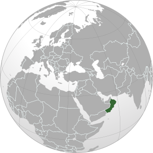 Oman on map