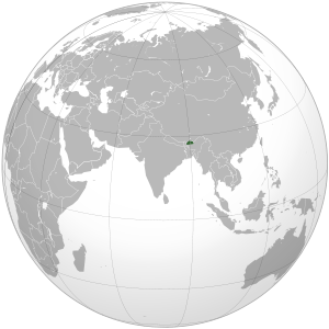 Bhutan on map
