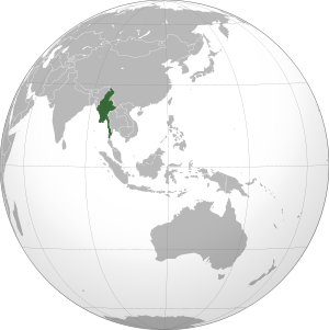 Myanmar on map